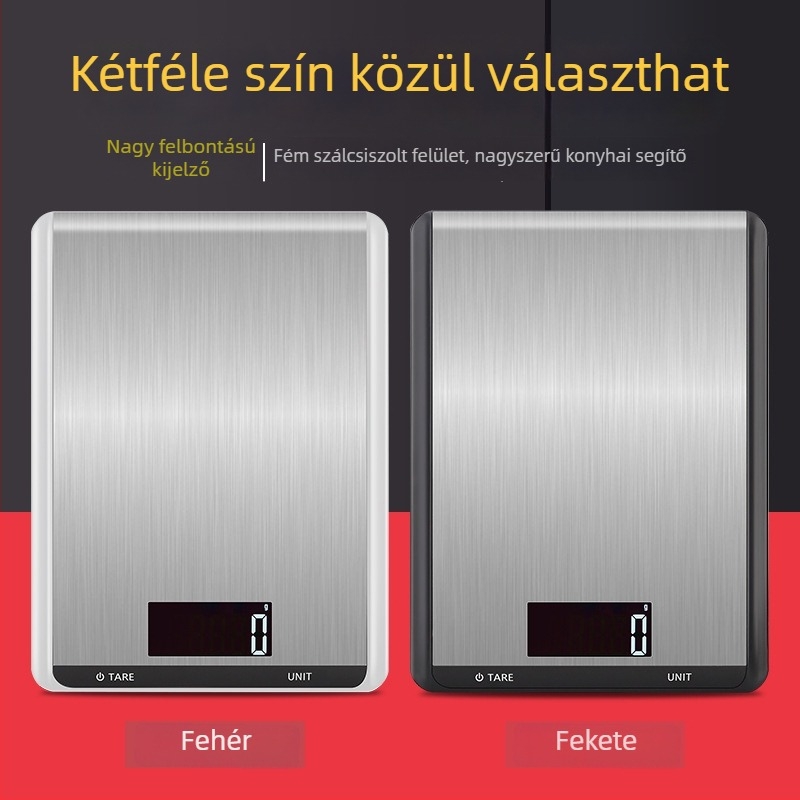 Changxie CX-518 rozsdamentes acél konyhai mérleg, táplálkozási és sütemény mérleg, 5 kg/1 g pontosság, 10 kg kapacitás