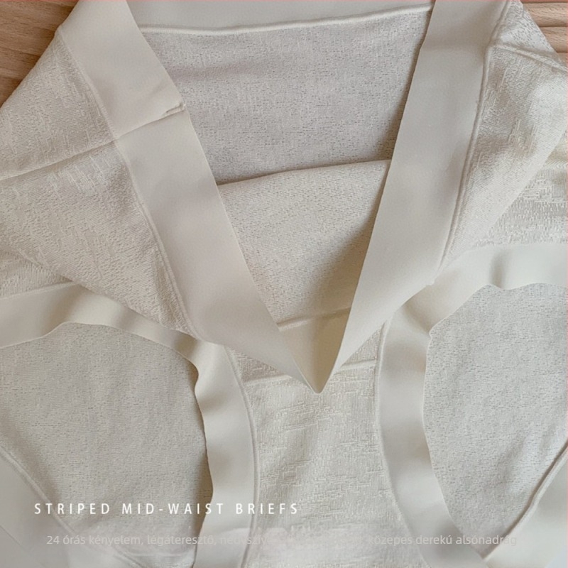 Női jacquard pamut alsónemű, középmagas derék, légáteresztő és nedvességfelvevő, varrásmentes deréktáj, 3D testhez idomuló fazon
