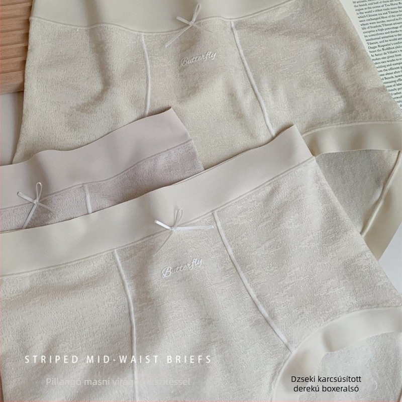 Női jacquard pamut alsónemű, középmagas derék, légáteresztő és nedvességfelvevő, varrásmentes deréktáj, 3D testhez idomuló fazon