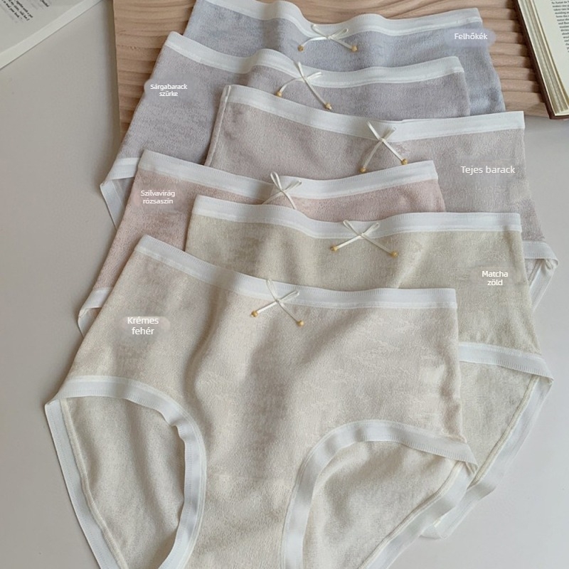 Női jacquard pamut alsónemű, középmagas derék, légáteresztő és nedvességfelvevő, varrásmentes deréktáj, 3D testhez idomuló fazon
