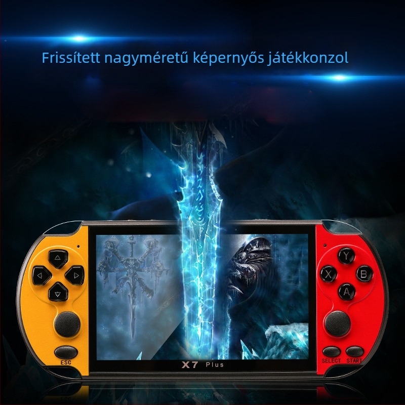 PSP X7 Plusz 5,1 hüvelykes hordozható játékkonzol, 64‑bites GBA NES arcade klasszikusok