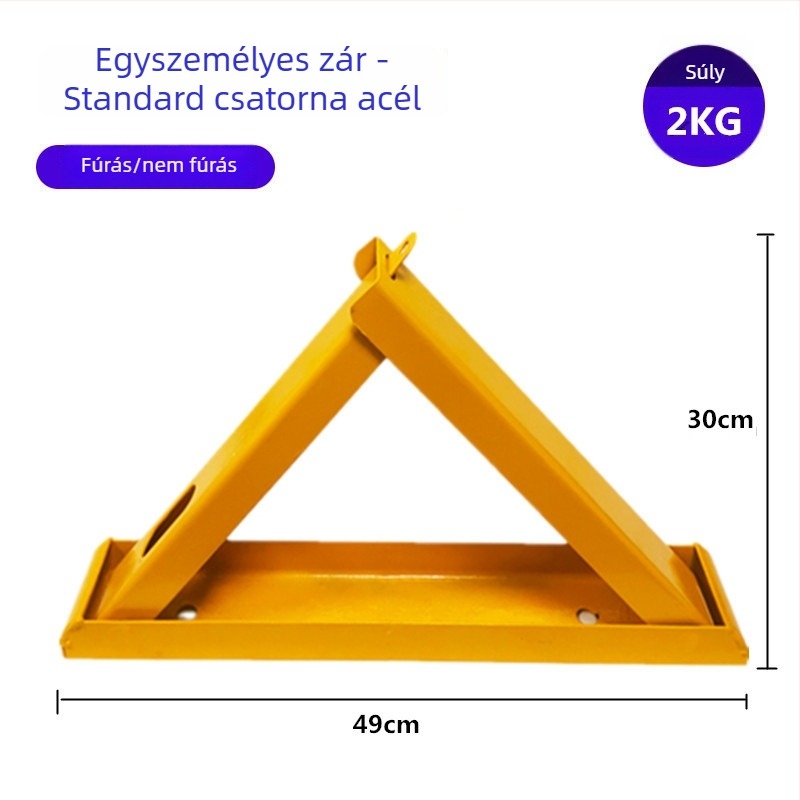Keding Shield Parkoló padlózár, vastagított ütközésvédelmi zár, háromszög parkolózár
