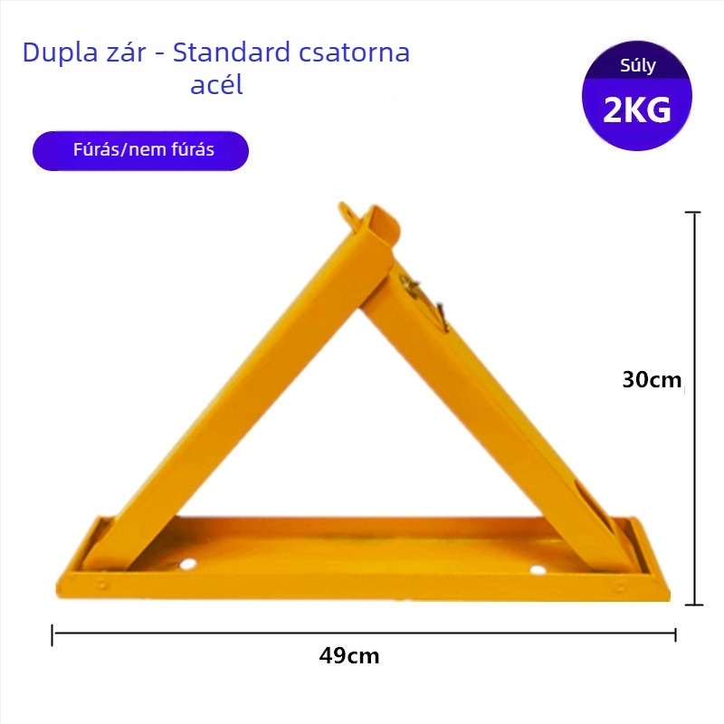 Keding Shield Parkoló padlózár, vastagított ütközésvédelmi zár, háromszög parkolózár