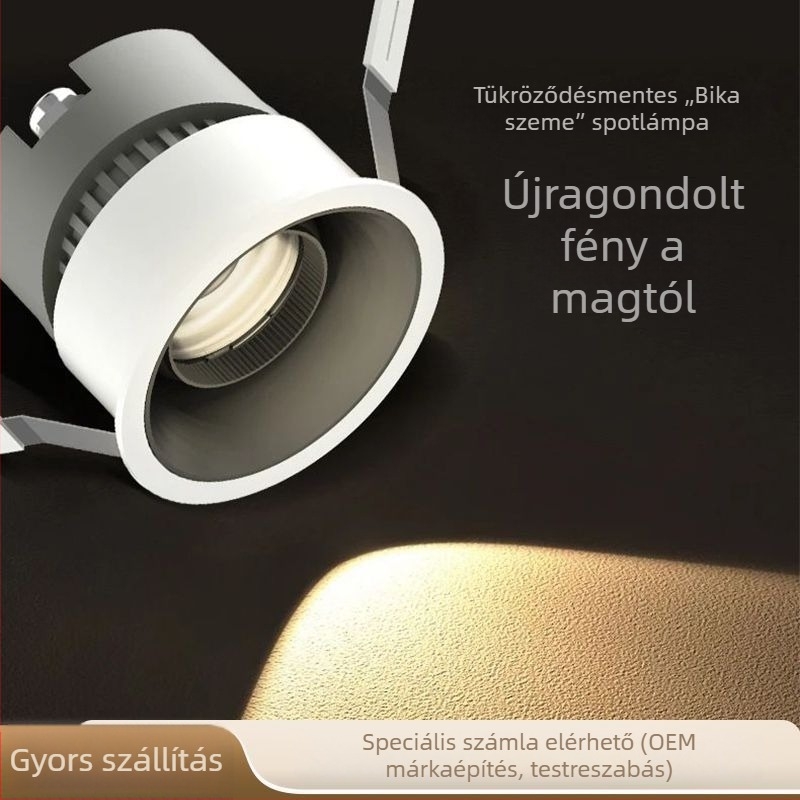 Beépített LED spot a nappaliba, beépített mennyezeti downlight, anti-glare, COB falmosó lámpa 75 lyukkal