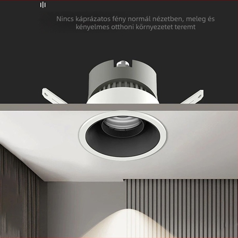 Beépített LED spot a nappaliba, beépített mennyezeti downlight, anti-glare, COB falmosó lámpa 75 lyukkal