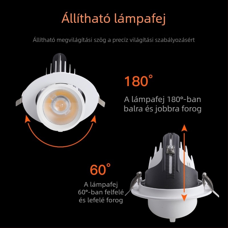 Beépített LED mennyezeti spotlámpa ruházati boltok és bemutatótermek számára, COB technológiával