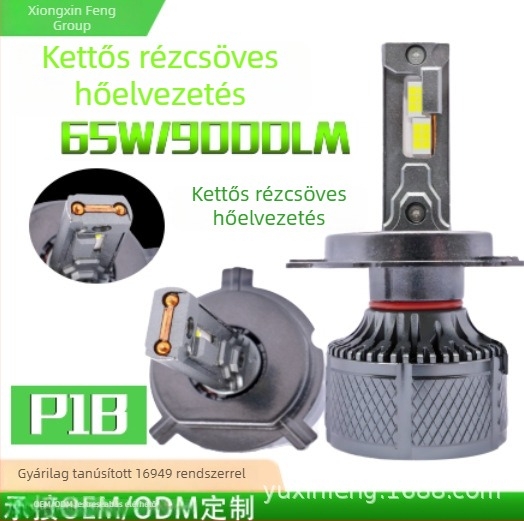 LED autólámpa H4 integrált magas- és alacsony fényerővel, 65W, dupla rézcső hűtés