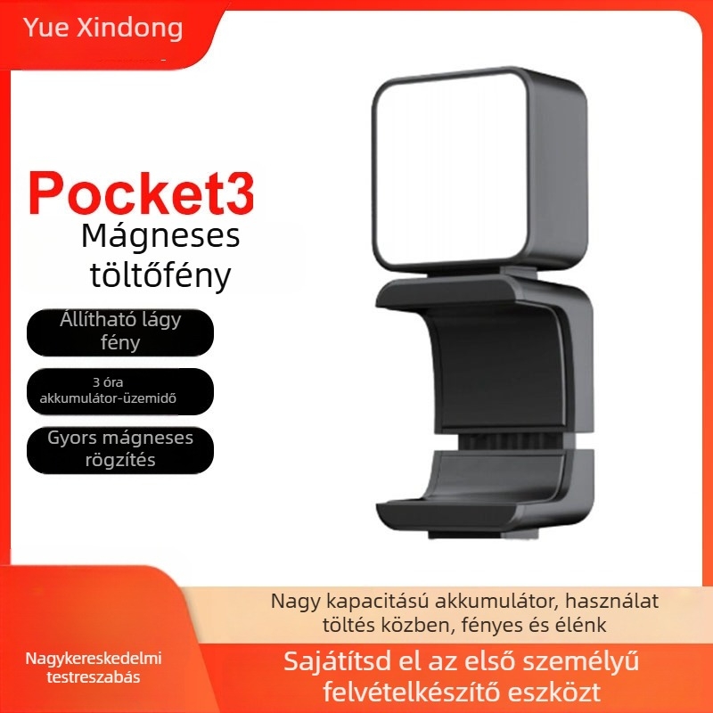 Mágneses töltőfény DJI Pocket 3-hoz – Akciókamera bővítőalkatrész, hordozható fotóvilágítás