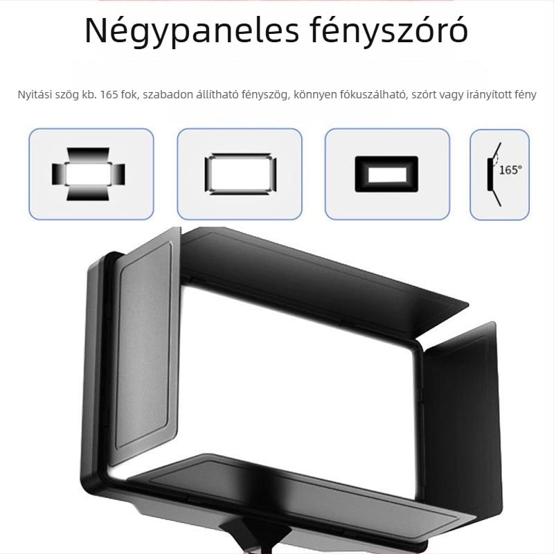 40W fotófény kettős áramellátással (akku és hálózati), ABS puha fény panel, szépségfény, háromszínű LED élő közvetítéshez, állítható fényerő