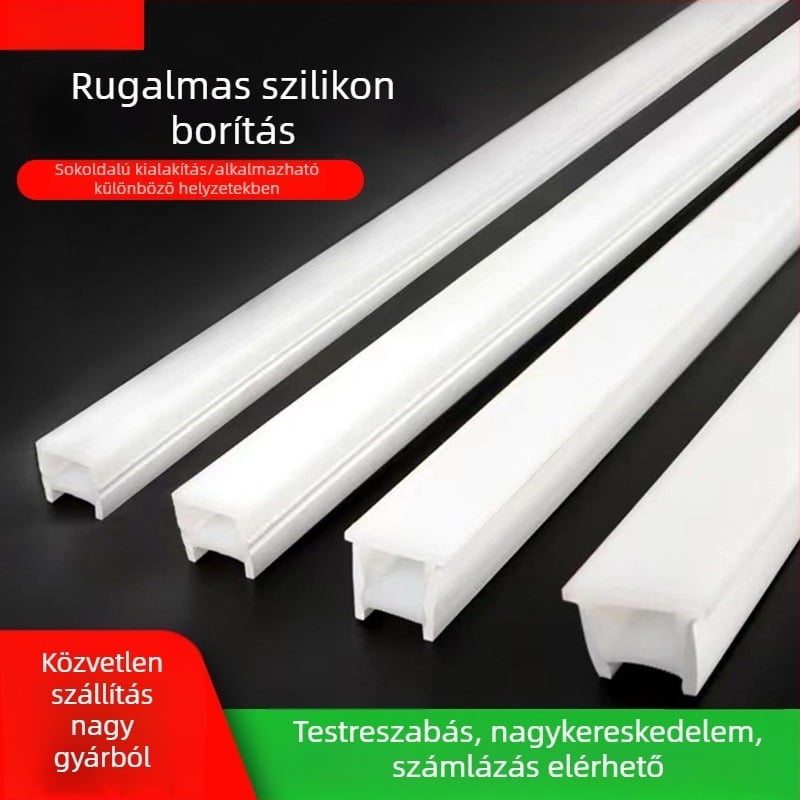 Kültéri vízálló szilikon LED-szalag, 24V, hajlékony és beépíthető, 120 LED 2835, 12W, hossz 100 m