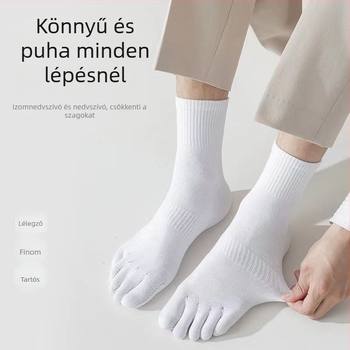 Ötujjú zoknik férfiaknak és nőknek, középtávú hosszúságú, különálló ujjaikkal, nedvességszívó, minden évszakra