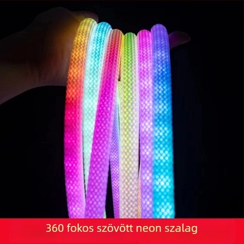 Kör alakú 360° RGB LED hálós mintázatú fénycsík, vízálló, rugalmas neonfény