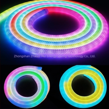 Kör alakú 360° RGB LED hálós mintázatú fénycsík, vízálló, rugalmas neonfény