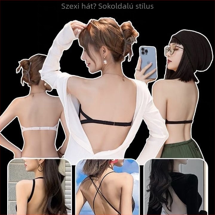 Csipkés nyári bandeau melltartó, kis mellekhez — push-up, anti-slip, varrat nélküli