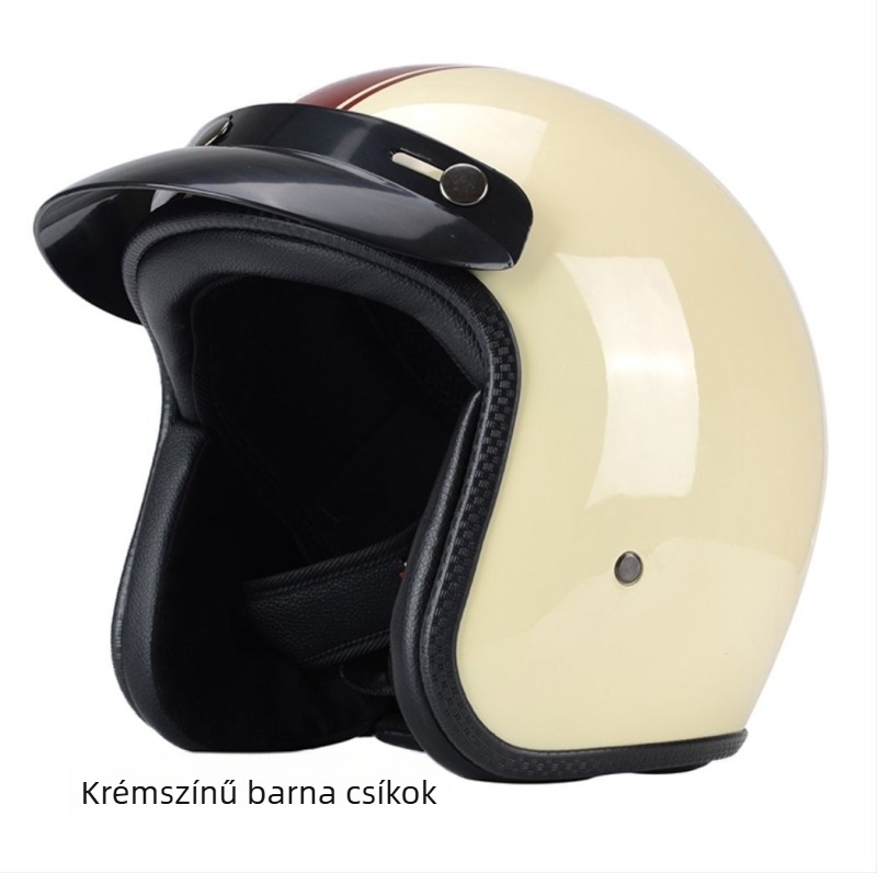 DOT-tanúsítványú retro fél sisak motorkerékpárhoz – univerzális négy évszakos, férfiaknak