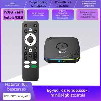 Tv98 ATV Mini Android 14 Kettős sávú Set-top Box HDMI, 8K Hálózati médialejátszó
