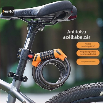 Hegymászó kerékpár zár kódos lopásvédelmi mechanizussal, hordozható acélkábel zár elektromos kerékpárokhoz, kerékpár kiegészítők