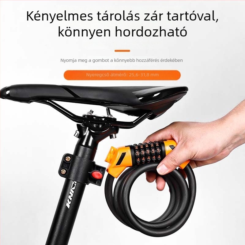 Hegymászó kerékpár zár kódos lopásvédelmi mechanizussal, hordozható acélkábel zár elektromos kerékpárokhoz, kerékpár kiegészítők