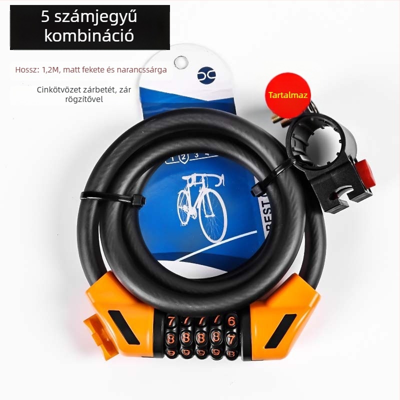 Hegymászó kerékpár zár kódos lopásvédelmi mechanizussal, hordozható acélkábel zár elektromos kerékpárokhoz, kerékpár kiegészítők