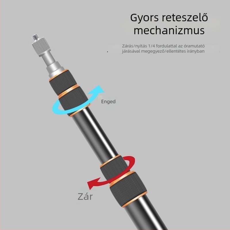 LS-255 Fotózáshoz készült összecsukható kültéri lámpatartó, hordozható karbon- és alumínium ötvözetű háromlábas állvány Shenniu vaku