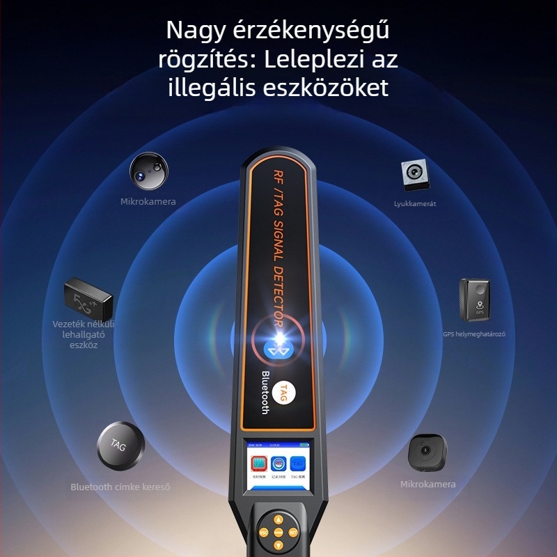 Autó GPS-detektor, anti-kémkeresés és anti-megfigyelés, vezeték nélküli jelek detektálása, AirTag detektálás, szkennelés és észlelés, védelem a rejtett kamerás felvétel ellen