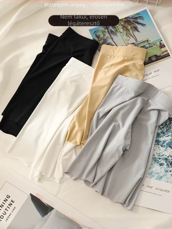 Nyári, varrat nélküli ice-silk biztonsági rövidnadrág nőknek, plusz méret, boxer-stílus, capri hossz, 2 az 1-ben dizájn, varrás nélkül