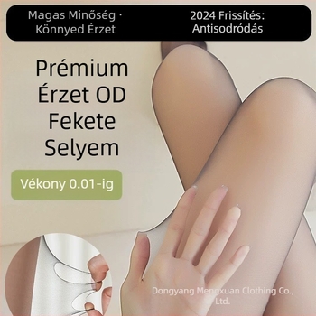 Fekete női harisnyanadrág ultranagy vékonyság, nude hatás, 0D átlátszóság, tavasz-nyár