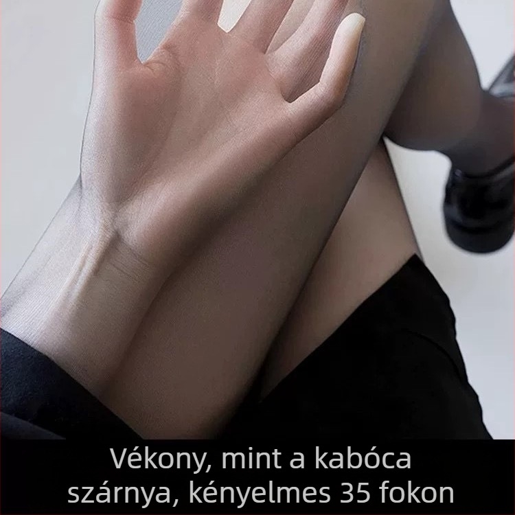 Fekete női harisnyanadrág ultranagy vékonyság, nude hatás, 0D átlátszóság, tavasz-nyár