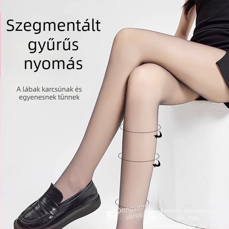 Fekete női harisnyanadrág ultranagy vékonyság, nude hatás, 0D átlátszóság, tavasz-nyár