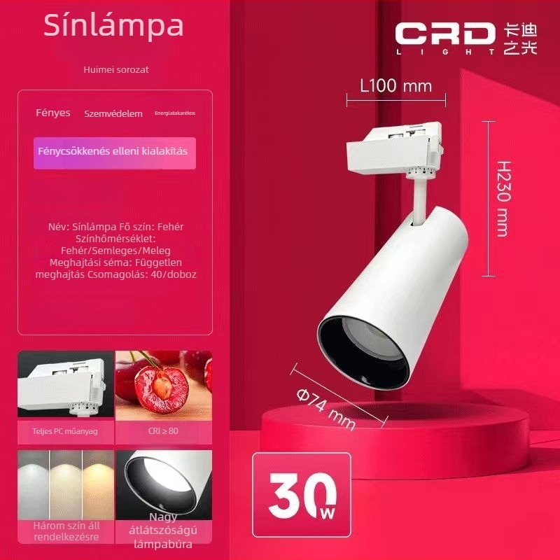 COB LED-es sínvilágító üzletekhez, alumínium házzal, modern minimalist design, mennyezetre és falra