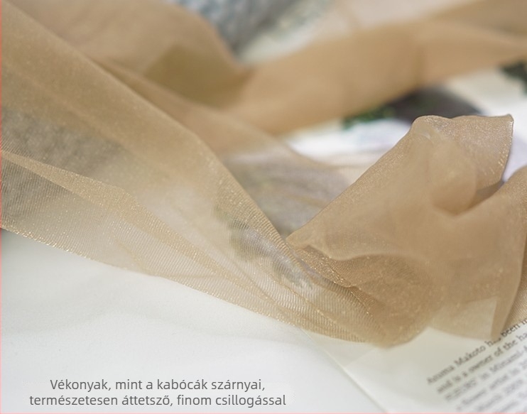 Gyöngyházfényű nylon harisnyanadrág - ultra vékony, fekete harisnyák nőknek