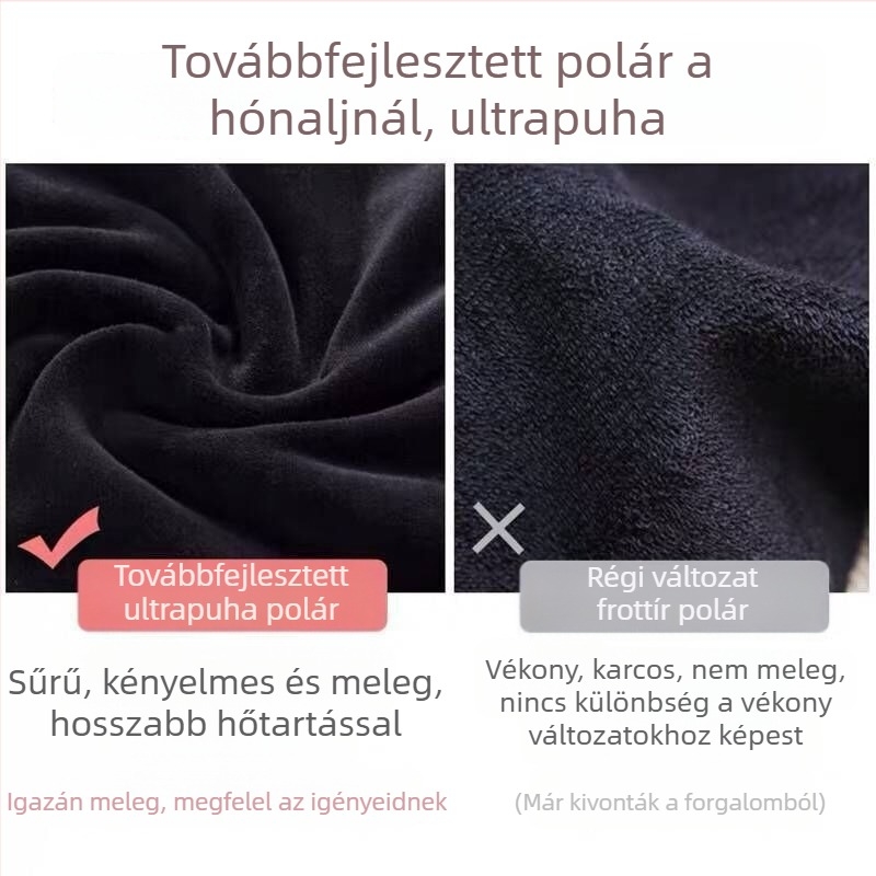Női V‑nyakú termosz-top hosszú ujjú csipkével, fleece-béléssel, vastagabb alapréteggel, kényelmes meleg felső