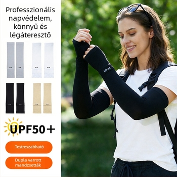 Új stílusú UV-védő Ice Silk ujjvédők, varrás nélküli, légáteresztő, laza fazon, UV védelem, divatos