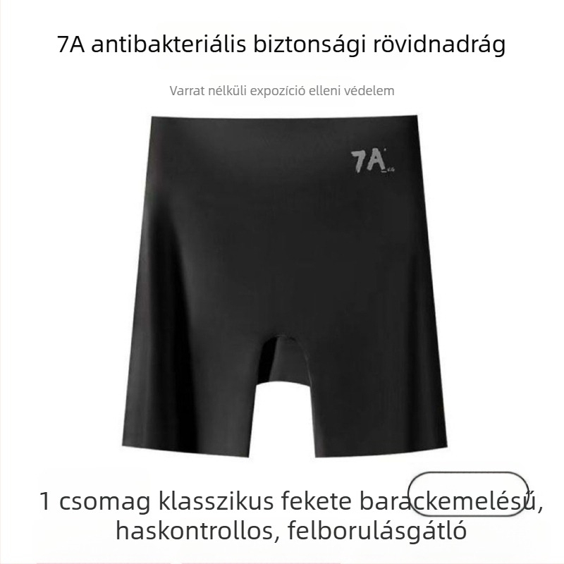 7A női magas derekú biztonsági short Ice Silk anyagból, 3-in-1 shapewear alsónemű a has kontrolljáért és a csípőemelésért, élek nélkül