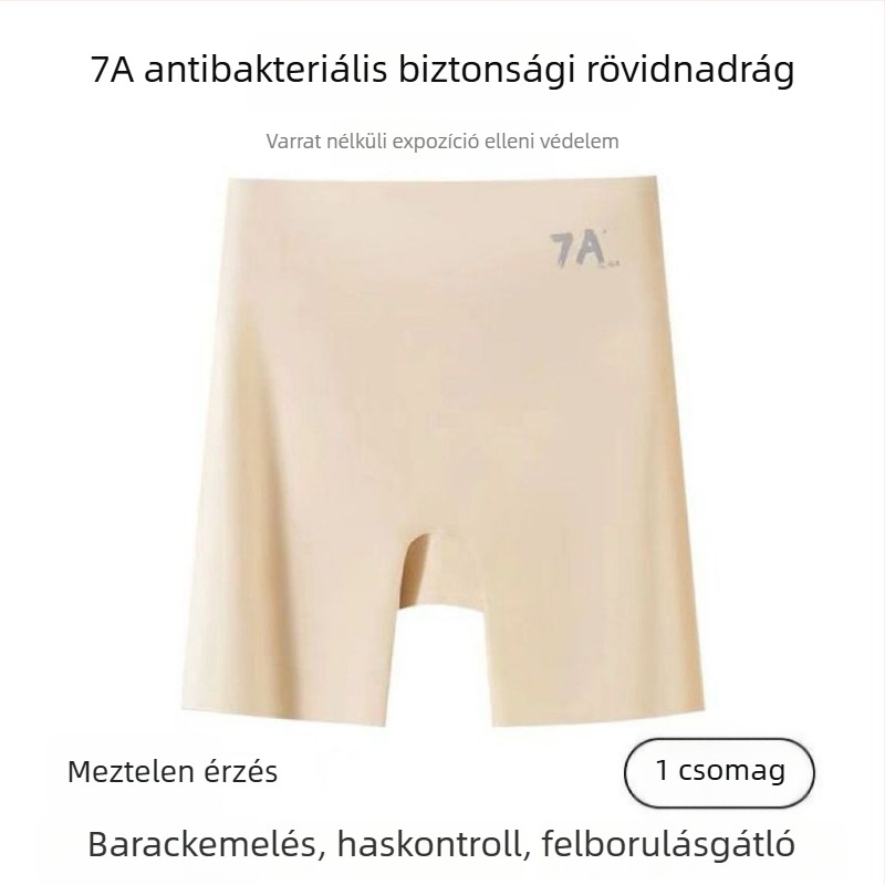 7A női magas derekú biztonsági short Ice Silk anyagból, 3-in-1 shapewear alsónemű a has kontrolljáért és a csípőemelésért, élek nélkül
