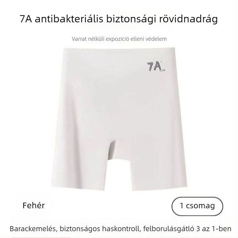 7A női magas derekú biztonsági short Ice Silk anyagból, 3-in-1 shapewear alsónemű a has kontrolljáért és a csípőemelésért, élek nélkül