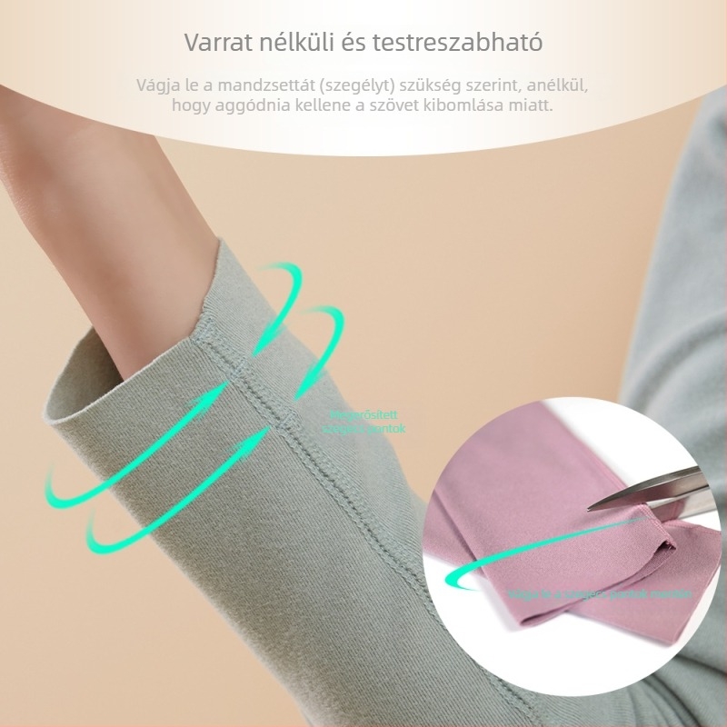 Női kettős oldalú kationos velúr termoszövetes alsónemű készlet, vékony, őszre, hosszú ujjú felsővel és nadrággal