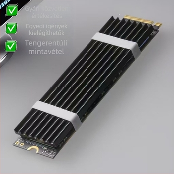 Alumínium M.2 NVMe SSD hűtő 2280-hoz, hővezető pasztával és csavarokkal