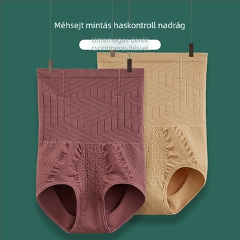 Női varrás nélküli, magas derékú alakító bugyi, csontozott támasztással, antibakteriális, 100% pamut alj, szülés utáni formázás