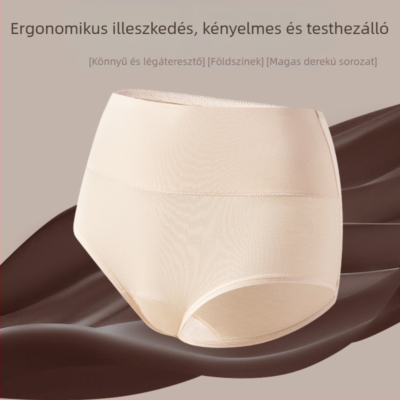 Modal anyagú női magas derekú alakformáló alsó, hosszított ágyékkal, egyszínű, haskontrollal, pamut bélés a nyílásnál, antibakteriális