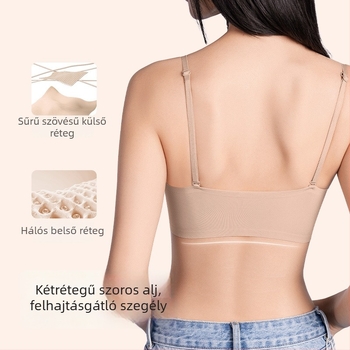 Sima, láthatatlan melltartó-vest beépített párnával és légáteresztő hátsó résszel