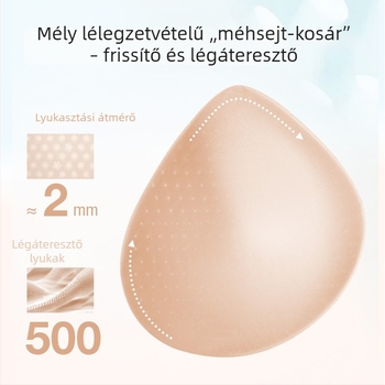 Sima, láthatatlan melltartó-vest beépített párnával és légáteresztő hátsó résszel