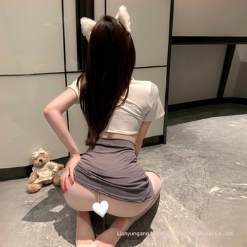 Szexi cosplay fehérnemű: készlet iskolai egyenruhás és szobalány stílusú ruhákkal, pizsama