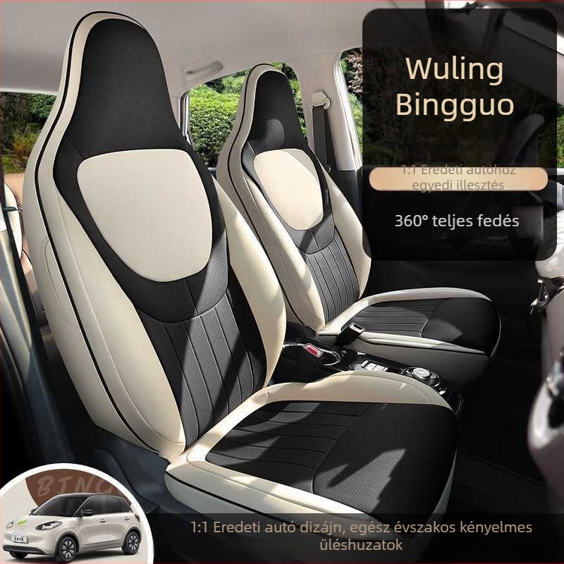Wuling Bingohoz való bőr autóülés párnák rajzfilmszerű mintával — négy évszakos