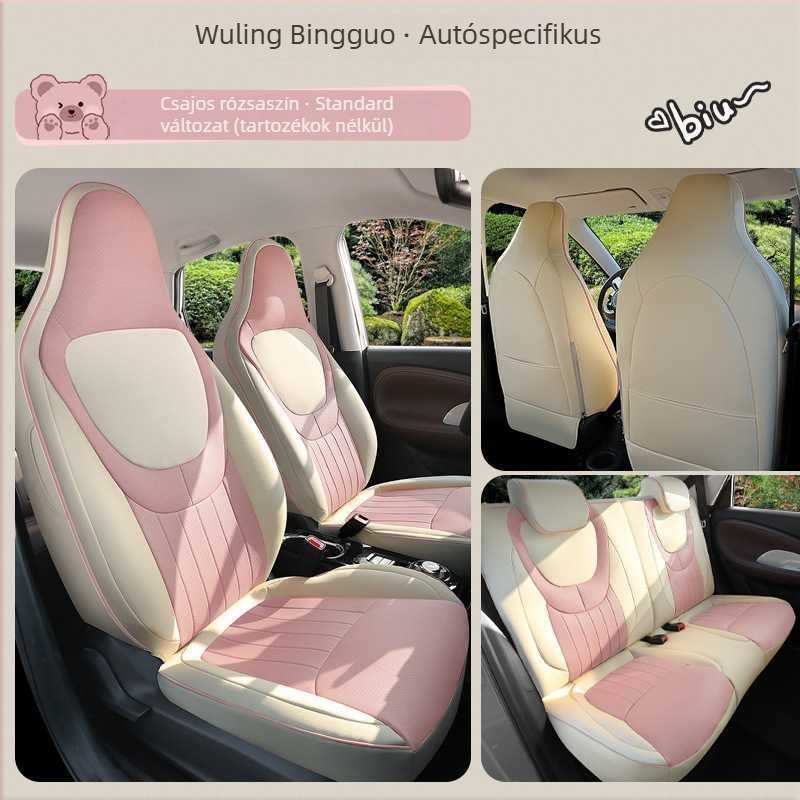 Wuling Bingohoz való bőr autóülés párnák rajzfilmszerű mintával — négy évszakos