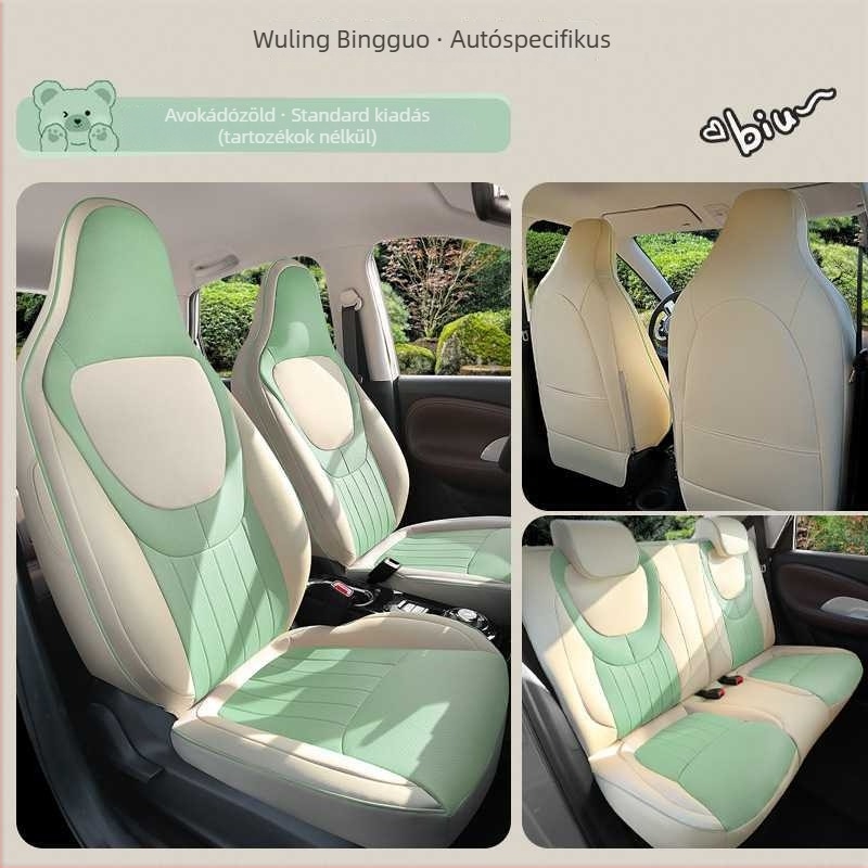 Wuling Bingohoz való bőr autóülés párnák rajzfilmszerű mintával — négy évszakos