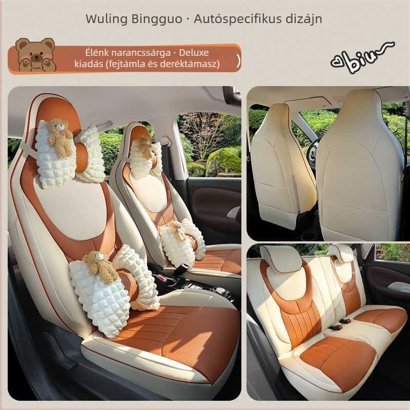 Wuling Bingohoz való bőr autóülés párnák rajzfilmszerű mintával — négy évszakos