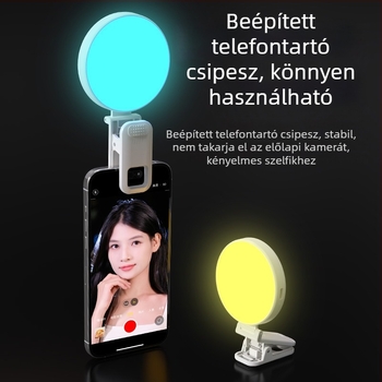 Mini RGB kitöltőfény élő közvetítéshez: számítógéphez és mobiltelefonhoz, bőr simítása és fényképezés