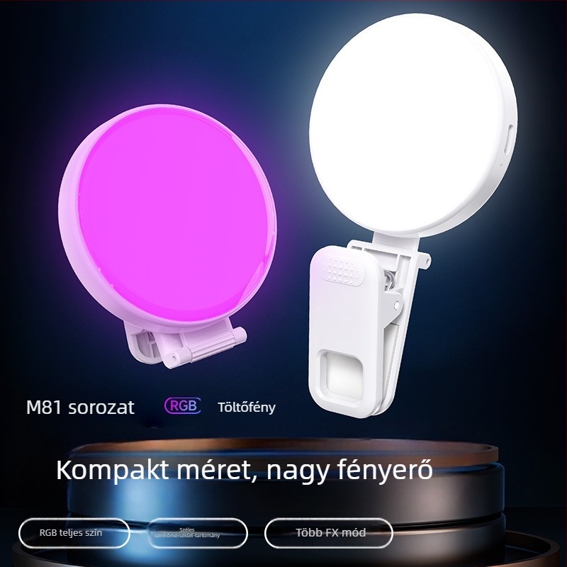 Mini RGB kitöltőfény élő közvetítéshez: számítógéphez és mobiltelefonhoz, bőr simítása és fényképezés