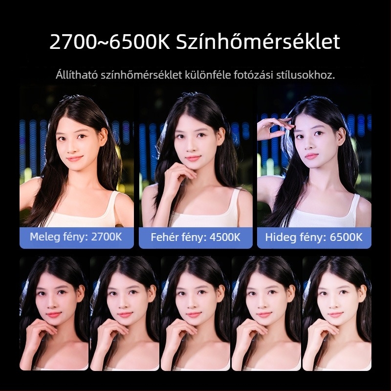 Mini RGB kitöltőfény élő közvetítéshez: számítógéphez és mobiltelefonhoz, bőr simítása és fényképezés